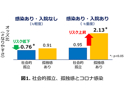 コロナ感染・重症化リスク、社会的孤立で低減・孤独感で上昇の傾向－都長寿研